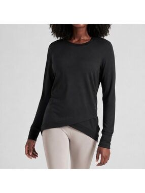 Athleta black long sleeve modal Criss Cross Sweatshirt